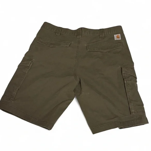 Men's Olive Dark green Carhartt Cargo Shorts - Picture 4 of 6